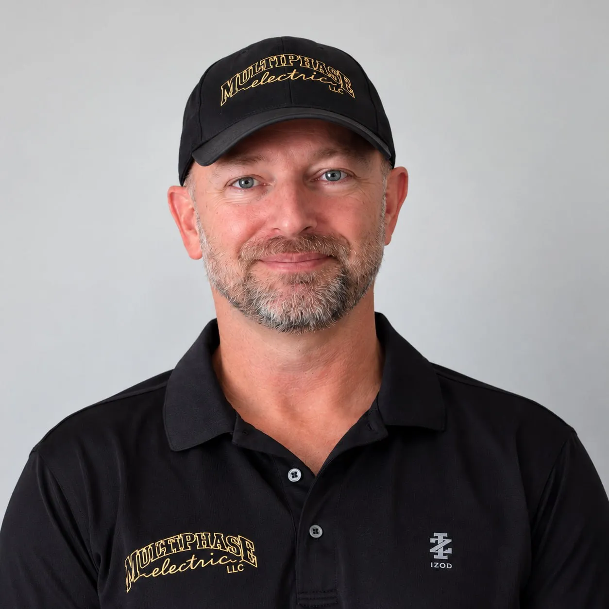 Dave Gackle in a black Multiphase Electric cap and polo