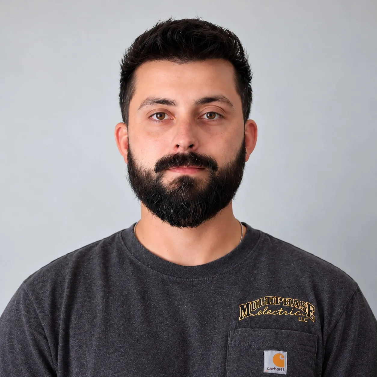 Vitaliy Borkin in a Multiphase Electric work shirt